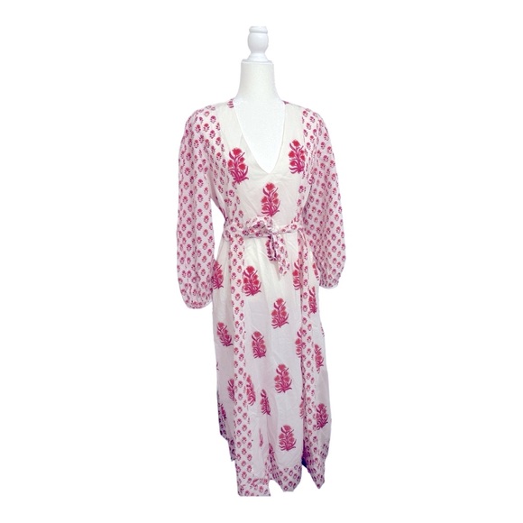 Pink City Prints Dresses & Skirts - Elegant Pink Floral Long Sleeve Dress